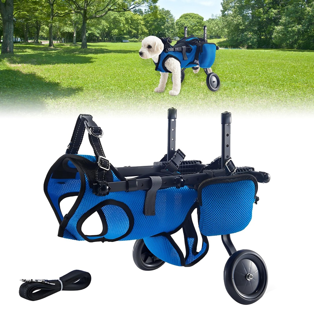 Dog Wheelchair for Back Legs, Adjustable Dog Wheelchair, Rehabilitation 2 Wheels Dog Cart