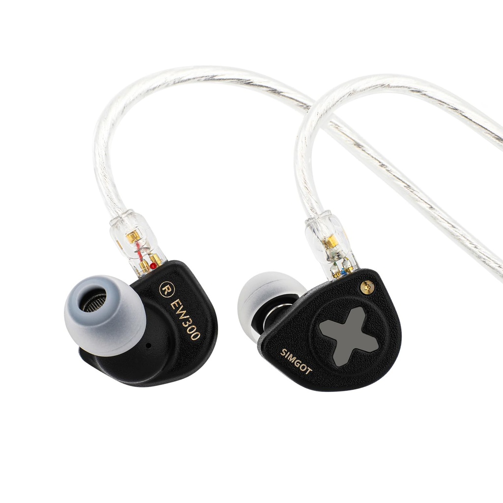 Linsoul SIMGOT EW300 1DD+1Planar+1PZT Hybrid Driver In Ear Monitor, Wired Earbuds IEM, Gaming