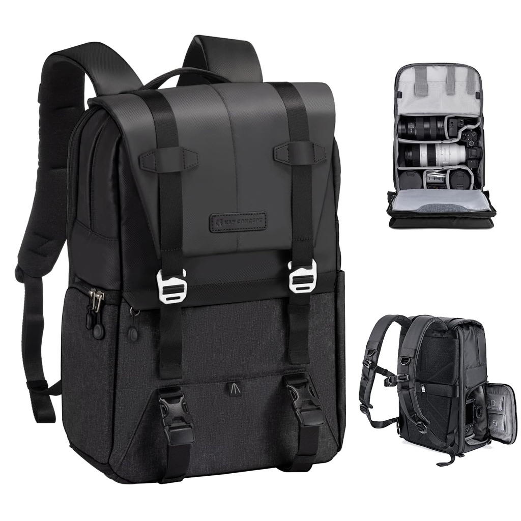 K&F CONCEPT 20L Camera Backpack for Photographers Large Capacity Camera Bags with Raincover