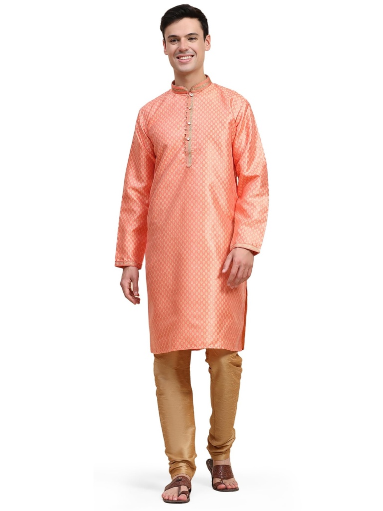 SKAVIJ MenÃ¢Â€Â™s Jacquard Silk Kurta Pajama Set | Festive Ethnic Wear for Men | Traditiona