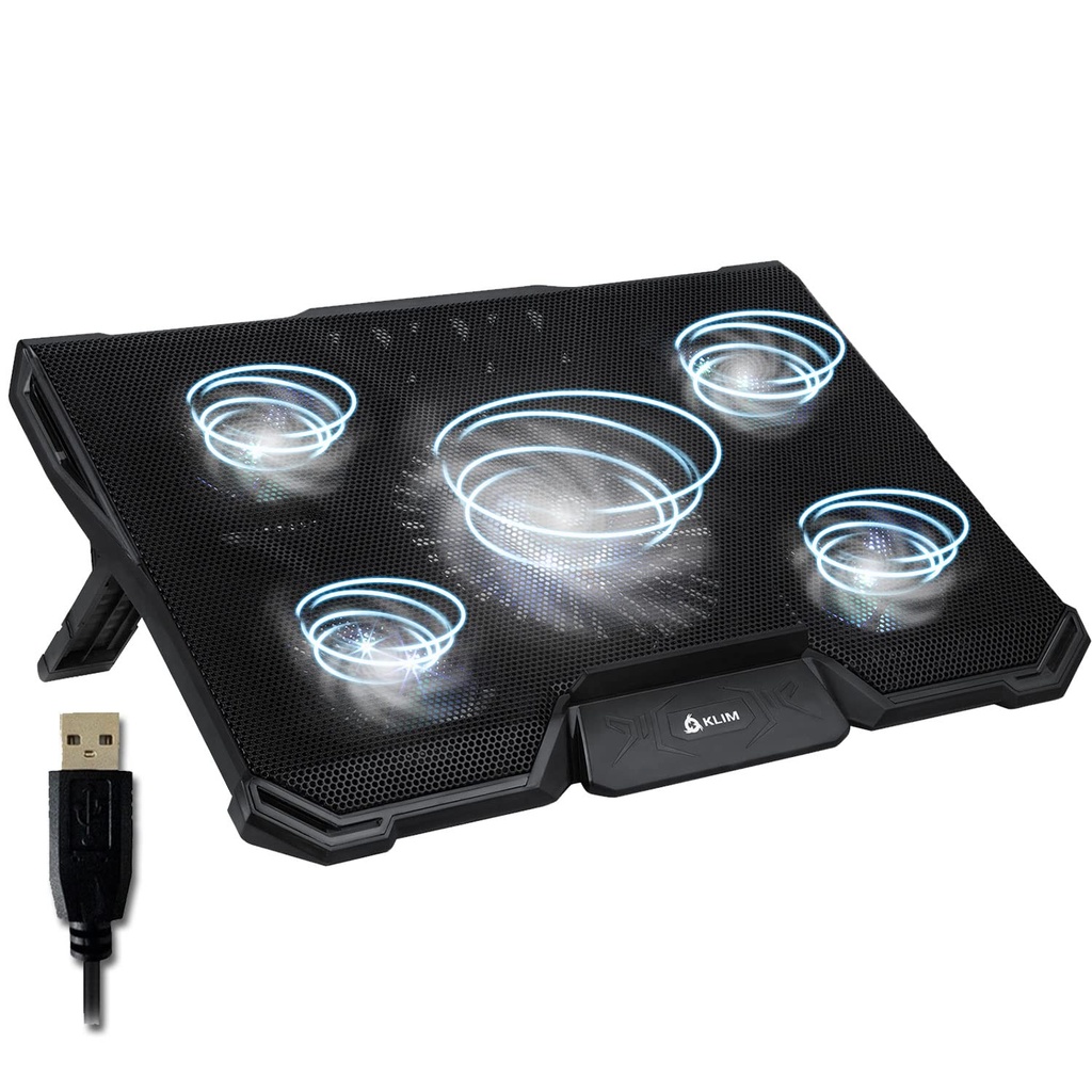 KLIM Cyclone - Laptop Cooling Pad - XL Laptop Cooler With 5 Fans - Compatible with PS5 PS4-