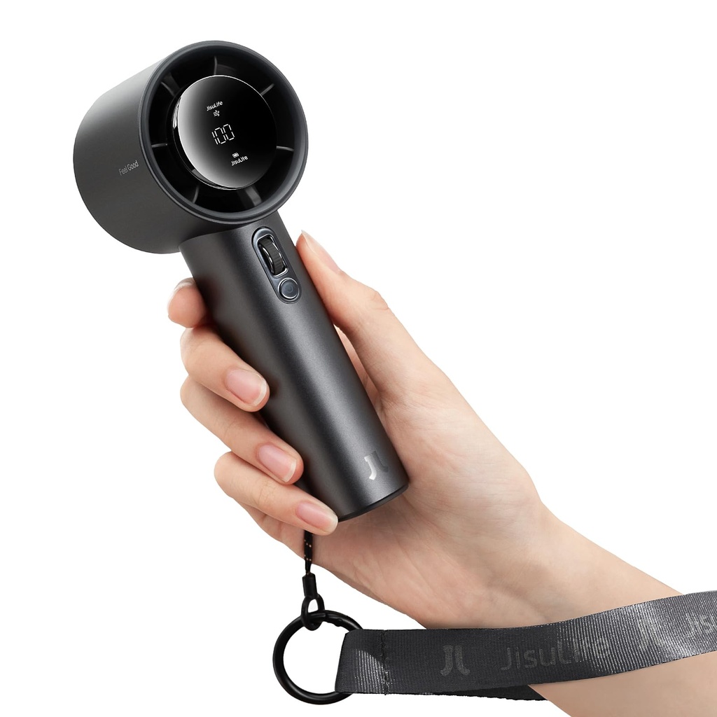 JISULIFE Handheld Fan Pro1S - Next-Gen Airflow: Up to 40h Runtime, Metal Body - Enduring Qu