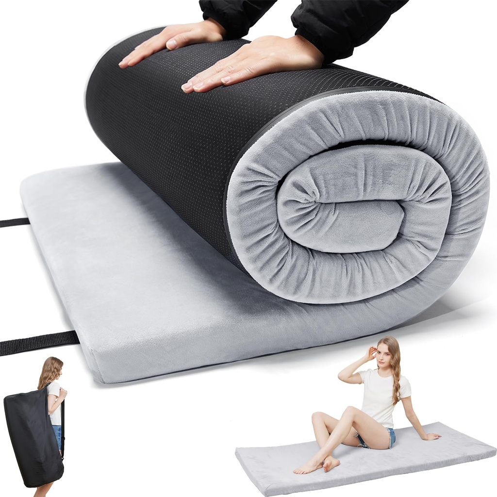 TokSay Foam Camping Mattress - Portable Roll Up Sleeping Pad for Car, Tent, Cot & Floor - W