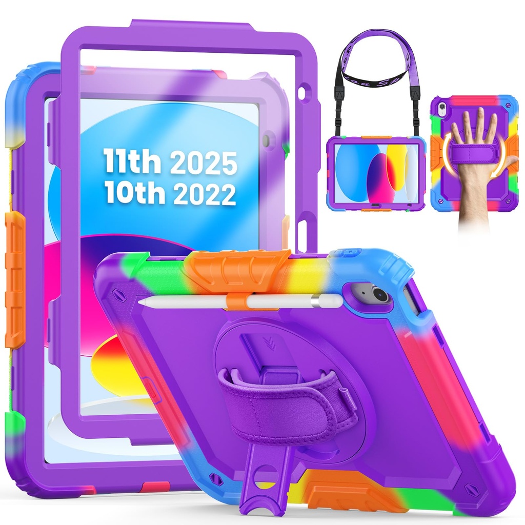 SEYMCY Kids Case for iPad (A16) 11th/10th Generation 2025 (11 inch)/2022 (10.9 inch), Full-