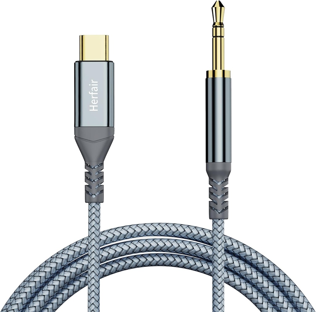 Aux to USB C,Type C to 3.5mm Audio Jack Cable Extension Cord for Car Stereo,Headphone,Speak