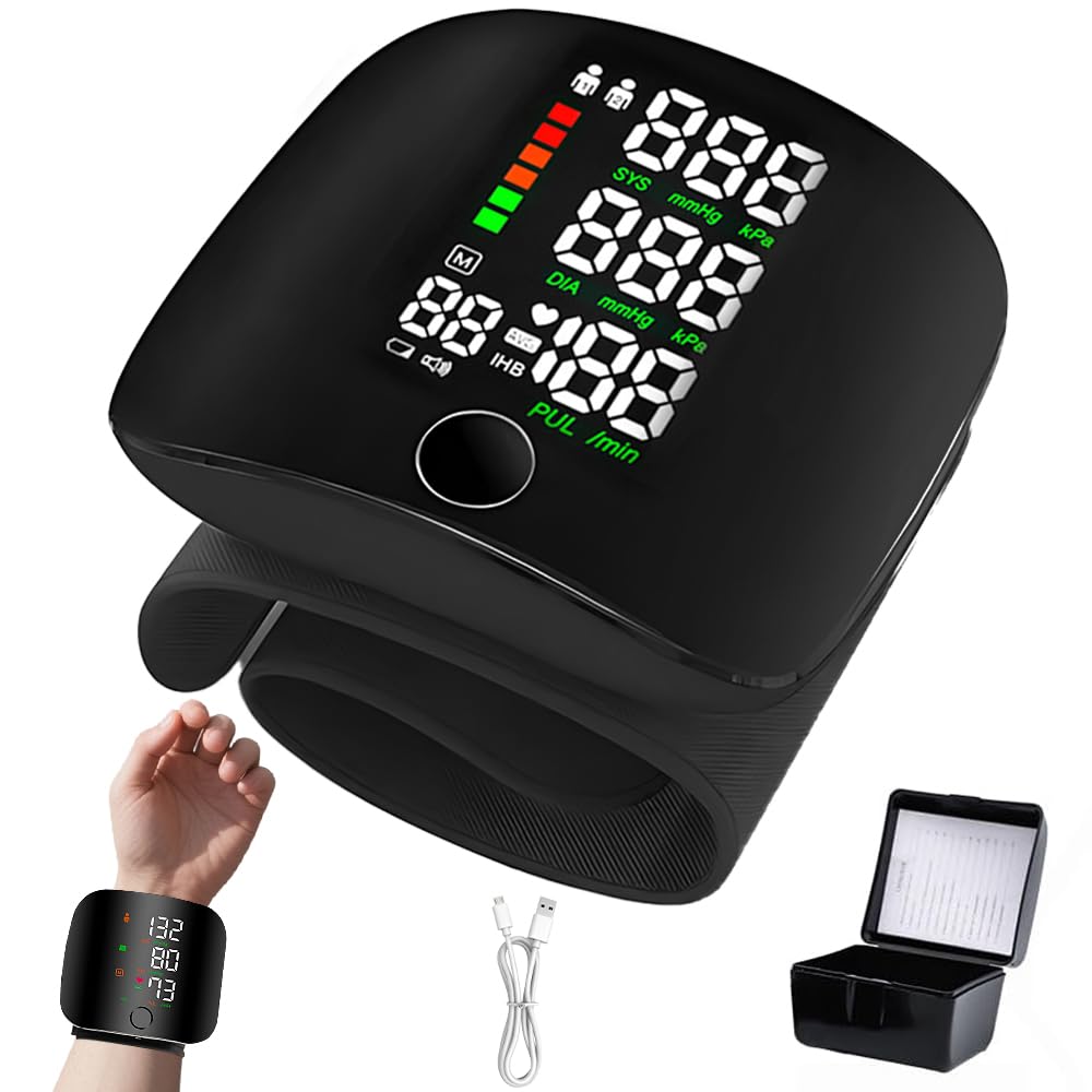 Wrist Blood Pressure Monitor, Blood Pressure Monitors Wrist with LED Touchscreen, Automatic