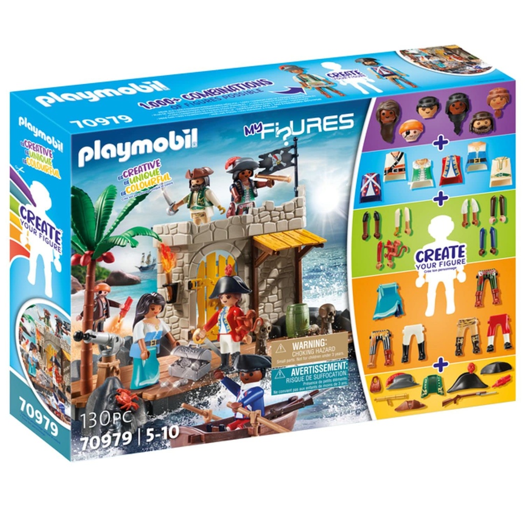 Playmobil 70979 My Figures: Pirates' Island, Collectable mix and match Figures, Fun Imagina