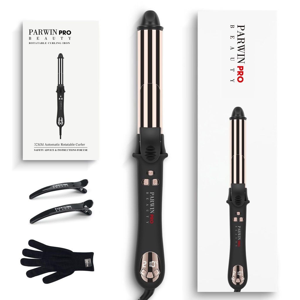 360° Rotating Automatic Hair Curler, 32MM Hair Curling Wand, Nano Titanium Coating Curling