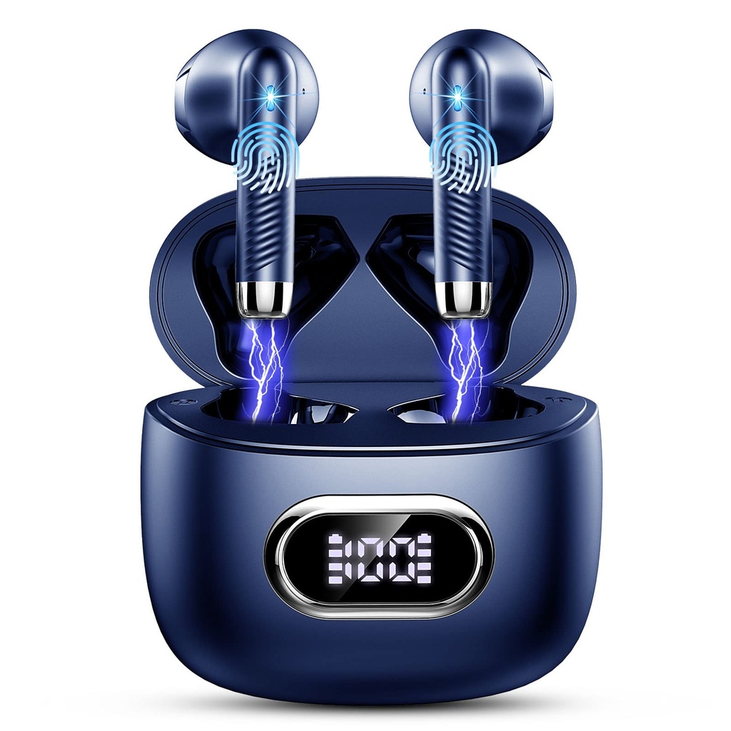 Wireless Earbuds, Bluetooth 5.4 Headphones with ENC Noise Cancelling Mic, HiFi Stereo Bass