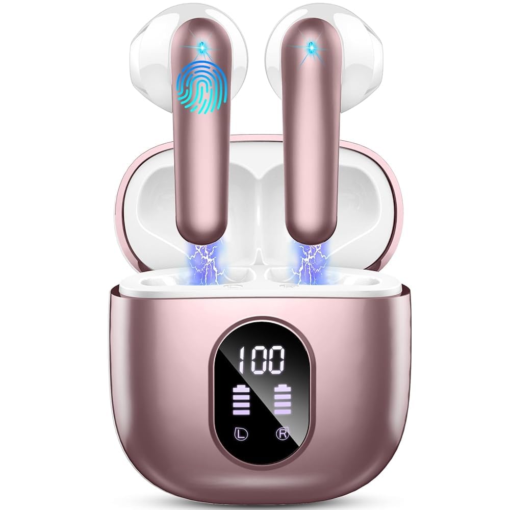 Wireless Earbuds, Bluetooth 5.3 Headphones Wireless Headphones in Ear with ENC Mic