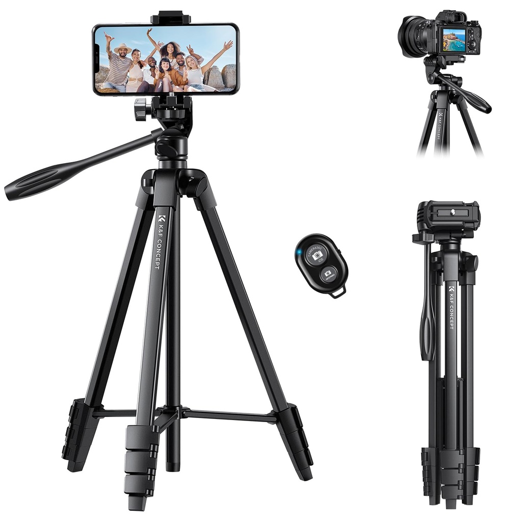 K&F Concept B174A1 Lightweight Tripod for Camera Phone, 60 inch/152cm Tripod 