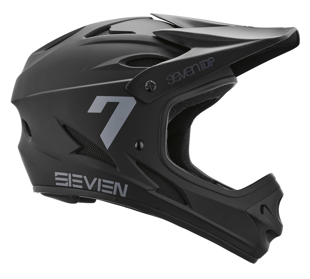 7 iDP M1 MTB Mountain Bike Full Face Lightweight Vented Bicycle Helmet (Matte Black, L)