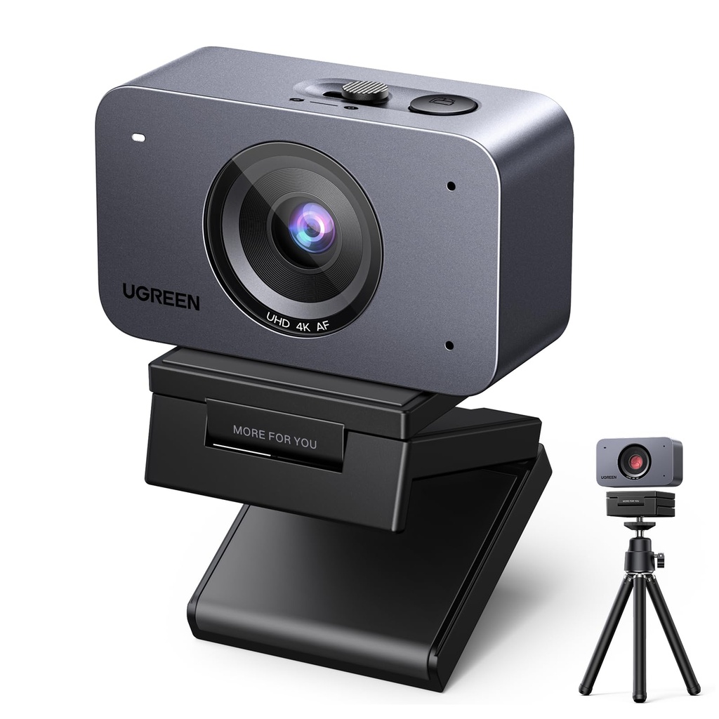 UGREEN FineCam 4K Webcam for PC, Ultra HD Webcam for Laptop Support Al Noise Cancelling Mic
