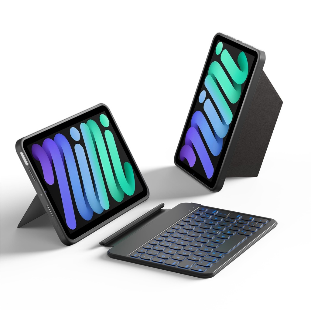 HOU Keyboard Case for iPad Mini 7/6, Bluetooth Folio Keyboard, 8.3-inch iPad Mini 7/6 Keybo