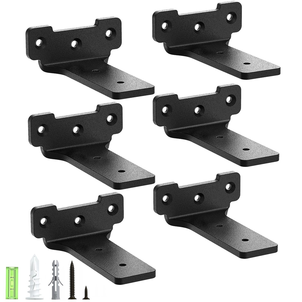 Yeabett Shelf Brackets, 6 Pack Right Angle Floating Shelf Brackets 10cm, 70kg Load Capacity