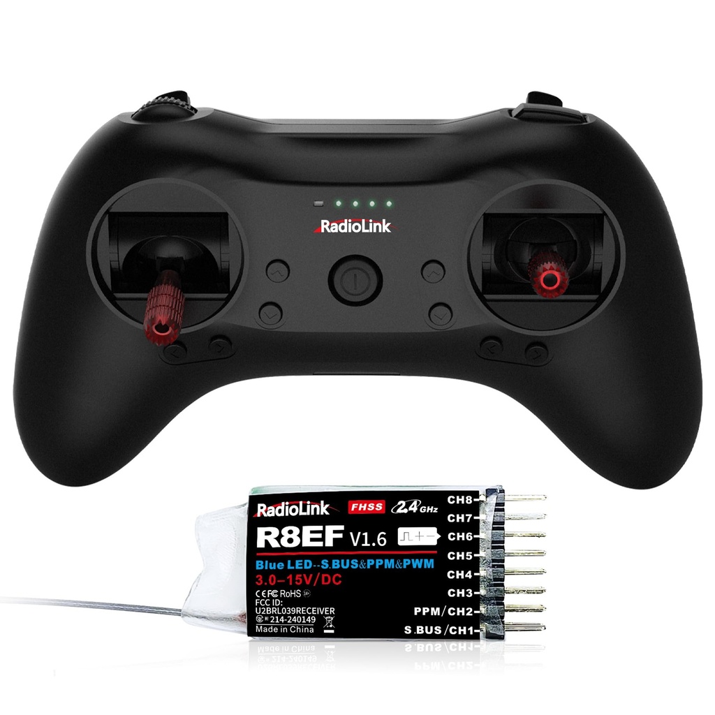 Radiolink T8S 8 Channels 2.4G RC Pocket Size Transmitter and Receiver R8EF RX Kit, Radio Re