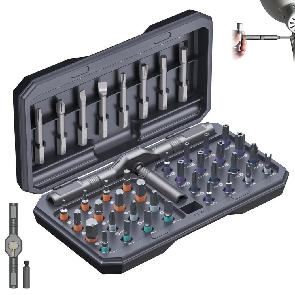42 in 1 Ratchet Screwdriver Set, Magnetic Screwdriver Sets with 40 PCS Bits, Repair Screwdr