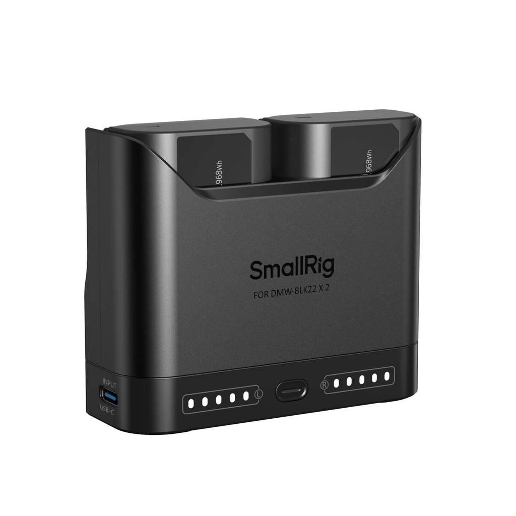 SMALLRIG DMW-BLK22 Camera Battery Set for Panasonic, 22.5W Dual Slot Charger with 1940mAh B