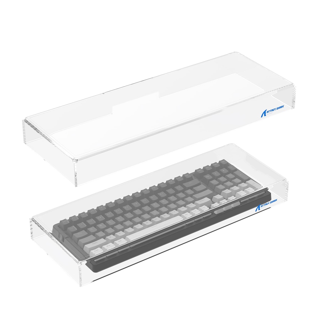 ATTACK SHARK Clear Acrylic Keyboard Dust Cover Waterproof Cover for 98 Keys Mechanical Keyb