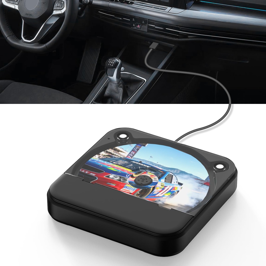 MONODEAL CD Player for Car,External Portable Car CD Players with AUX Cable & Remote Control