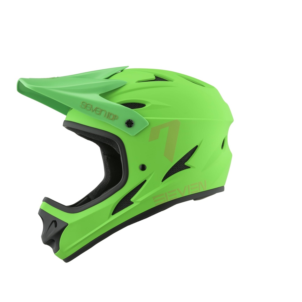 7 iDP M1 MTB Mountain Bike Full Face Lightweight Vented Bicycle Helmet (Flo Green, M)