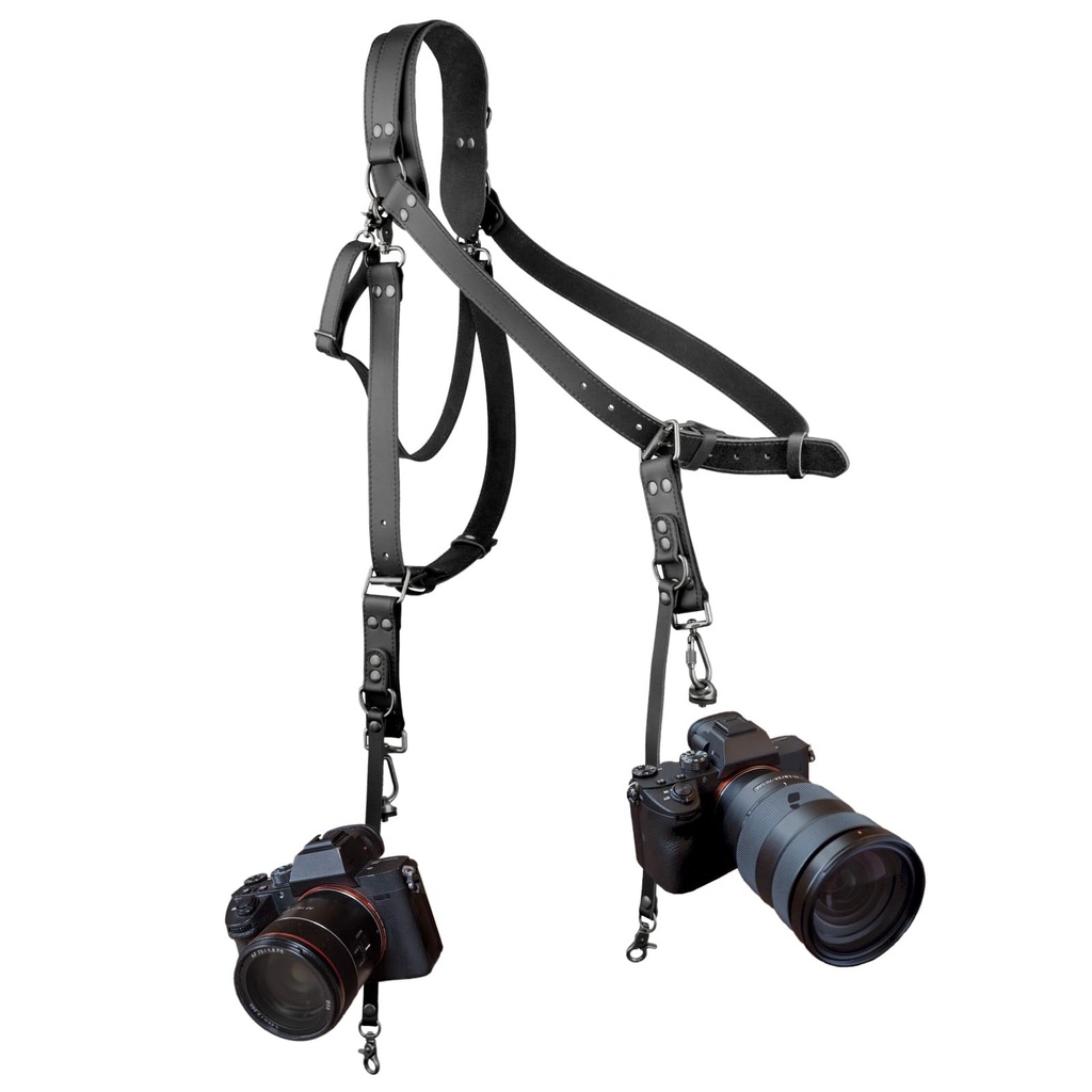 4J LEDR Leather Camera Strap, Shoulder Camera Strap for 1 or 2 Cameras, Dual Camera Harness