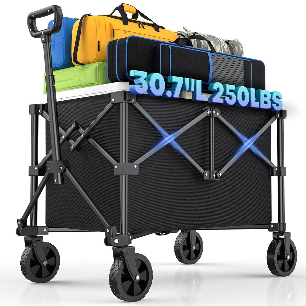Kitsure Festival Trolley on Wheels 120L,Folding Wagon, Portable Camping Cart, Collapsible 