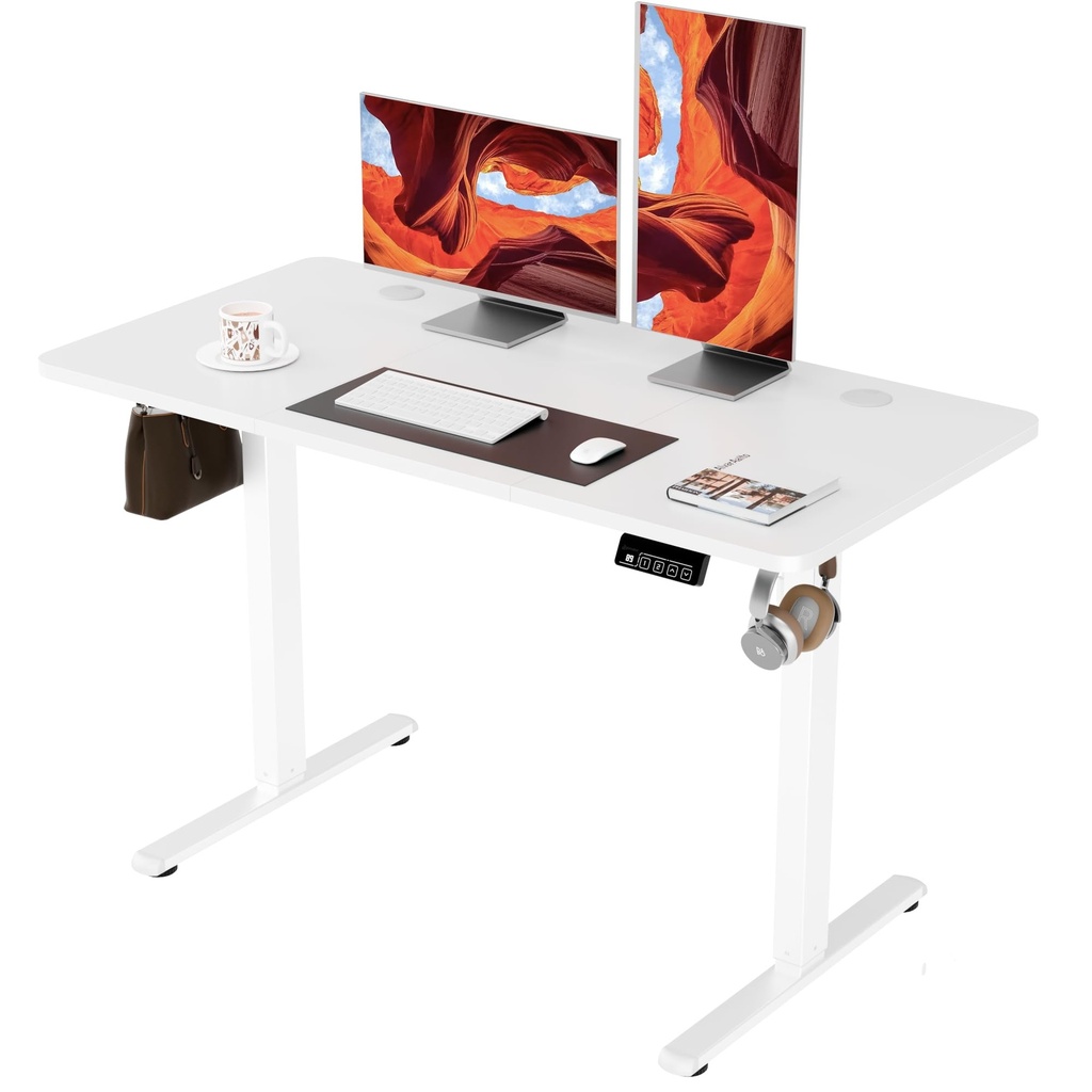 ERGOMAKER Electric Height Adjustable Standing Desk 120x60cm (47.2"x23.6"), Sit Stand Desk 