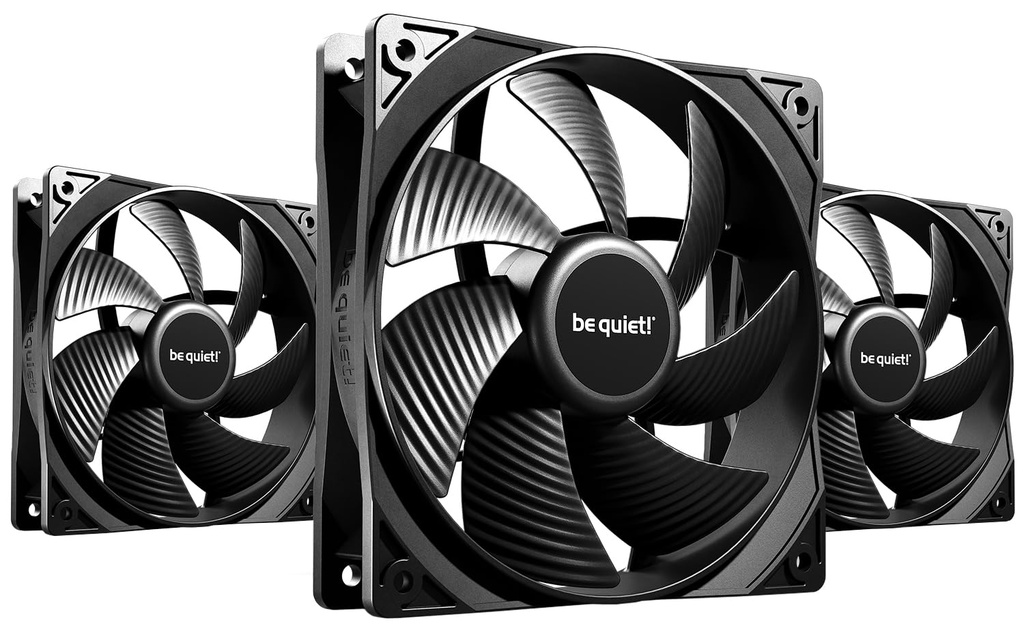 be quiet! Pure Wings 3 120mm PWM Triple Pack, 3 Included, High Top-End Speed, Low Minimum 