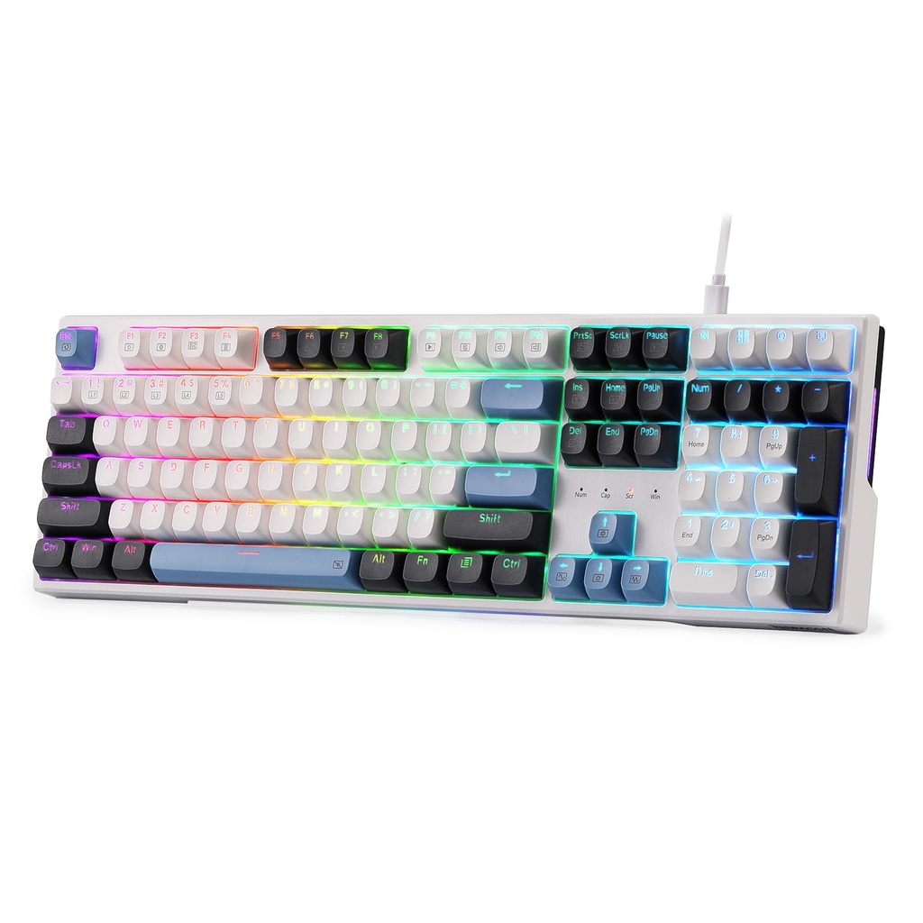 Redragon K668 Wired Gasket RGB Gaming Keyboard 108 Keys Mechanical Keyboard w/Extra 4 