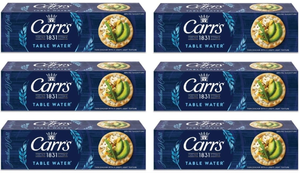 Carr's Table Water Biscuits (125g) - Pack of 6