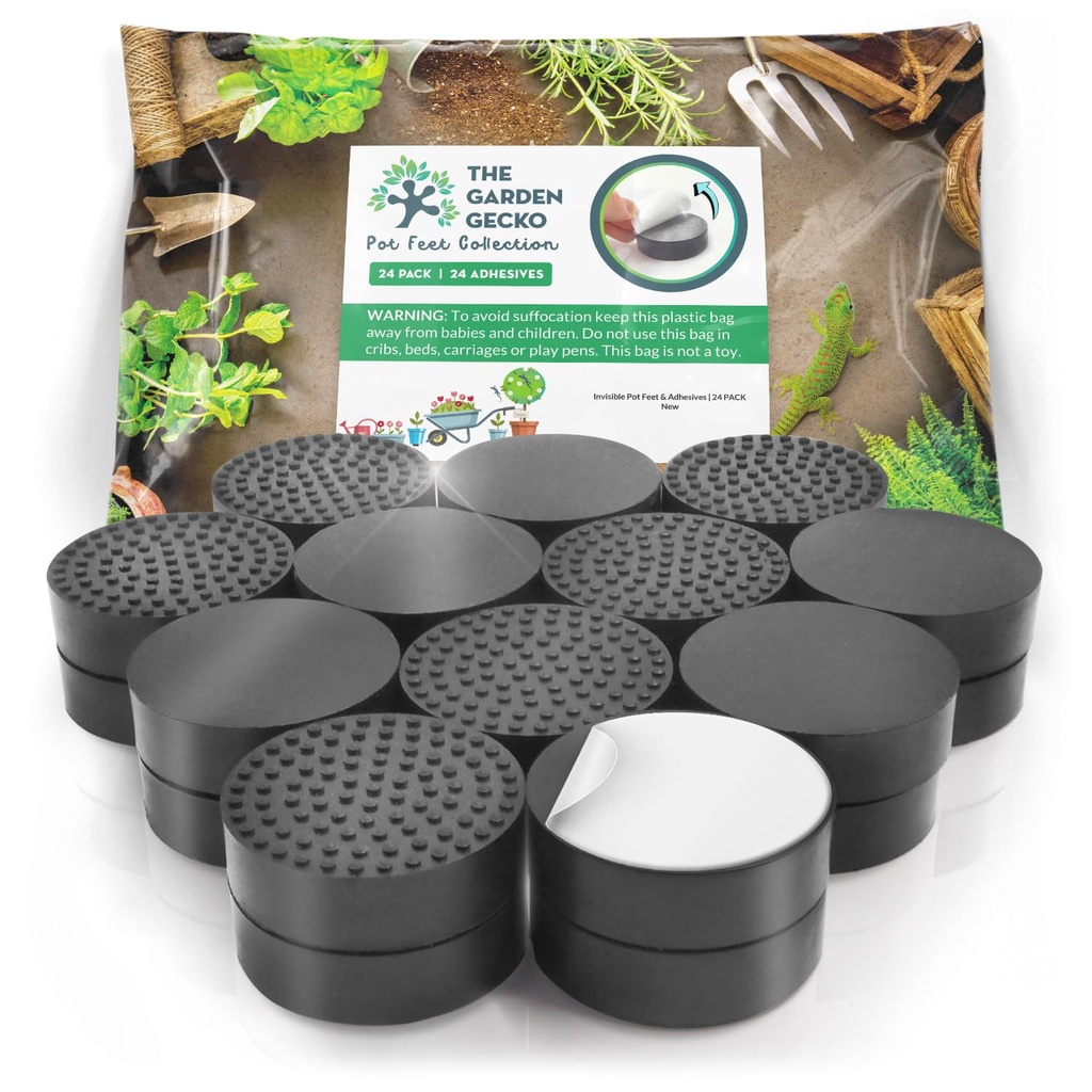The Garden Gecko Invisible Pot feet for outdoor plant and flower pots, solid rubber pot ris