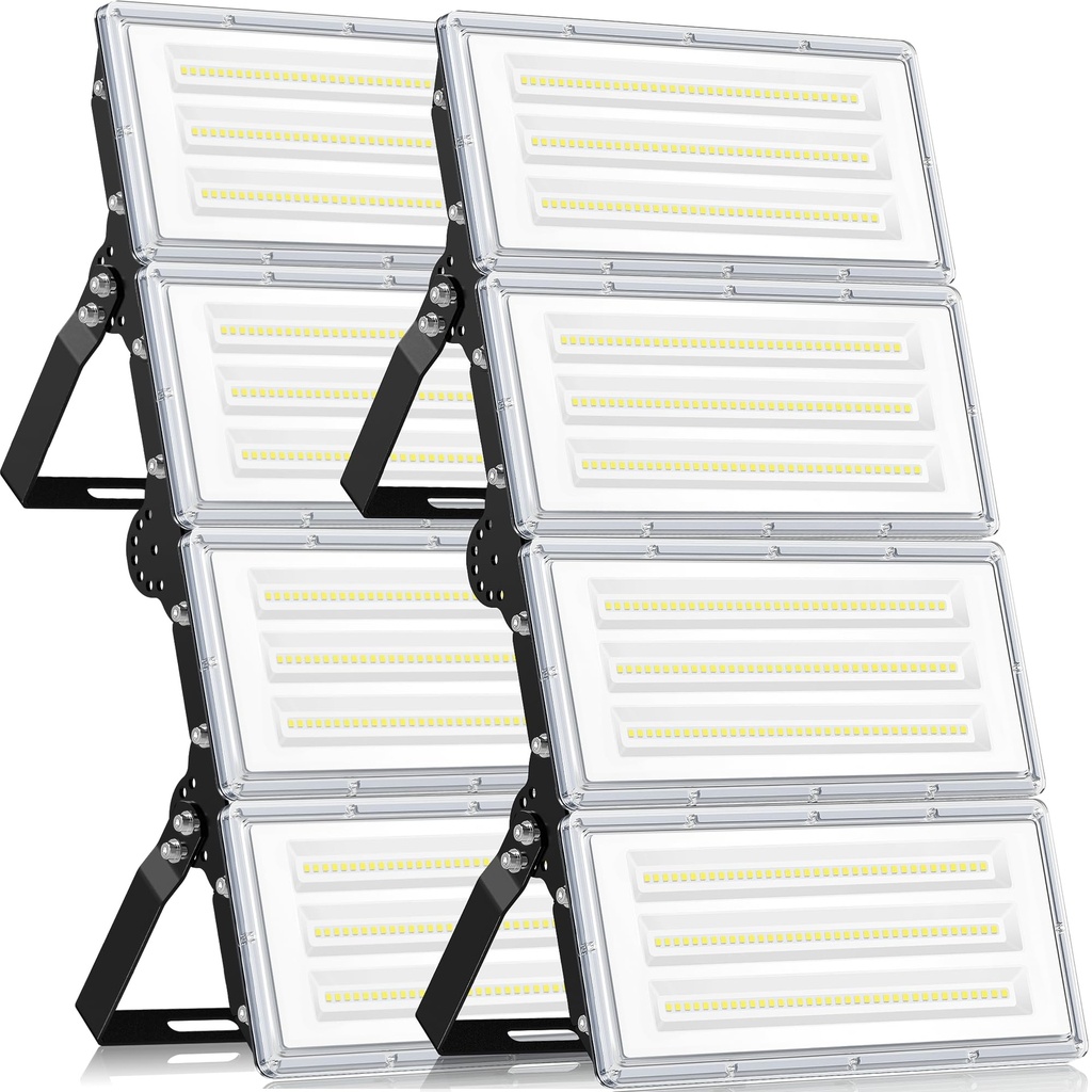 TASINUO LED Floodlight Outdoor 400W 2 Pack, 4 in 1 LED Flood Light 40000LM 7000K