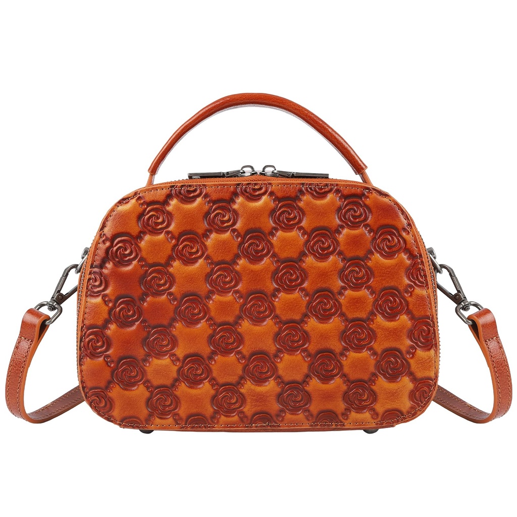 ArtsEye Purses for Women Genuine Leather Satchel Handbags Hand Painted Retro Top Handle Bag