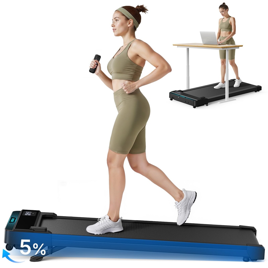 MERACH Walking Pad Treadmill for Home, Under Desk Treadmill Space-Saving Design, Remote Control