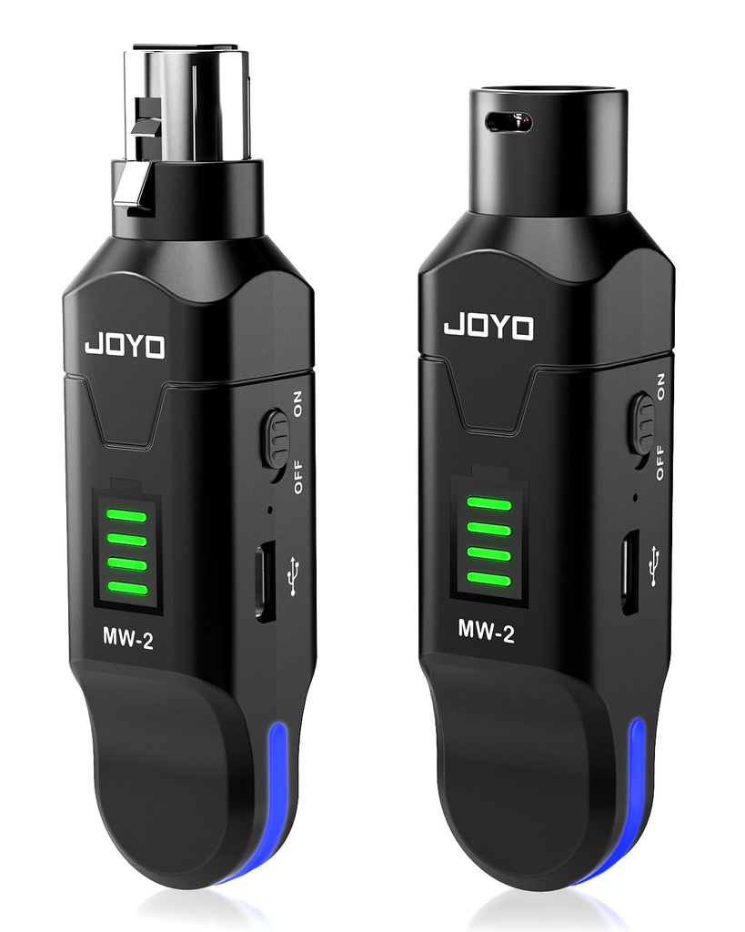 JOYO 2.4GHz Wireless XLR Microphone System, Plug-on Transmitter & Receiver for Dynamic Mics