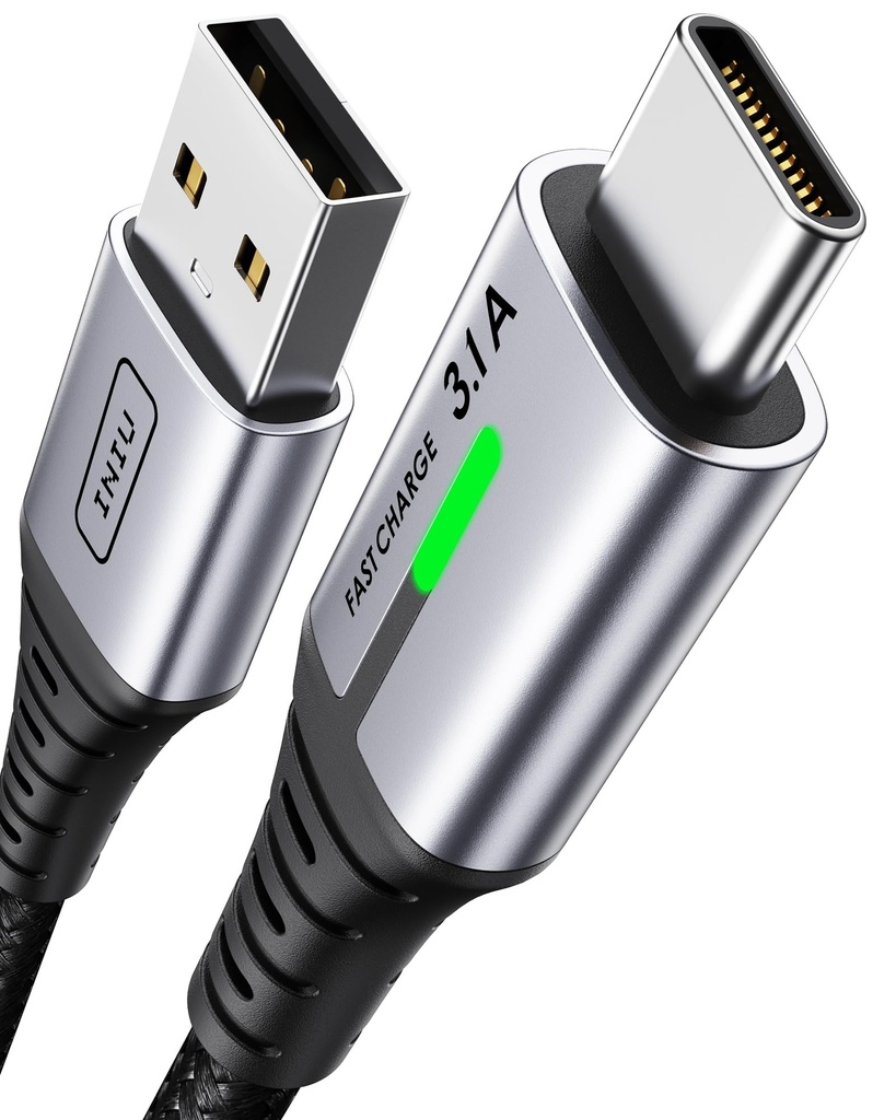 INIU USB C Charger Cable, 1m 3.1A Type C Cable Fast Charging, Braided USB A to USBC Phone Ch