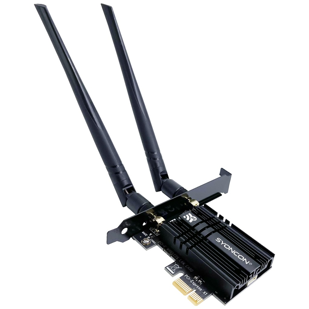 SYONCON WiFi 6E AXE5400 PCIe WiFi Card intel AX210 Chipset with Bluetooth 5.3 Tri-Band 2.4G