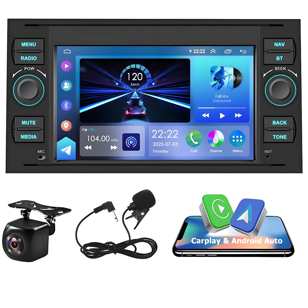 4+64GB Android 13 Car Stereo Radio for Ford C-Max Focus MK2 Transit MK7 7-Inch w/Wireless C