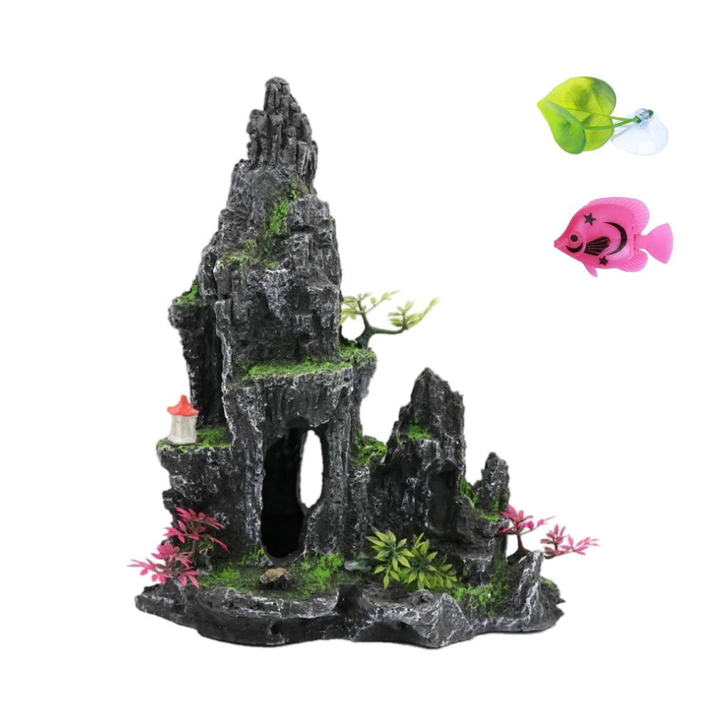 MC MEICHUANG Aquarium Mountain Ornament, Large Fish Tank Landscape Decoration Artificial 