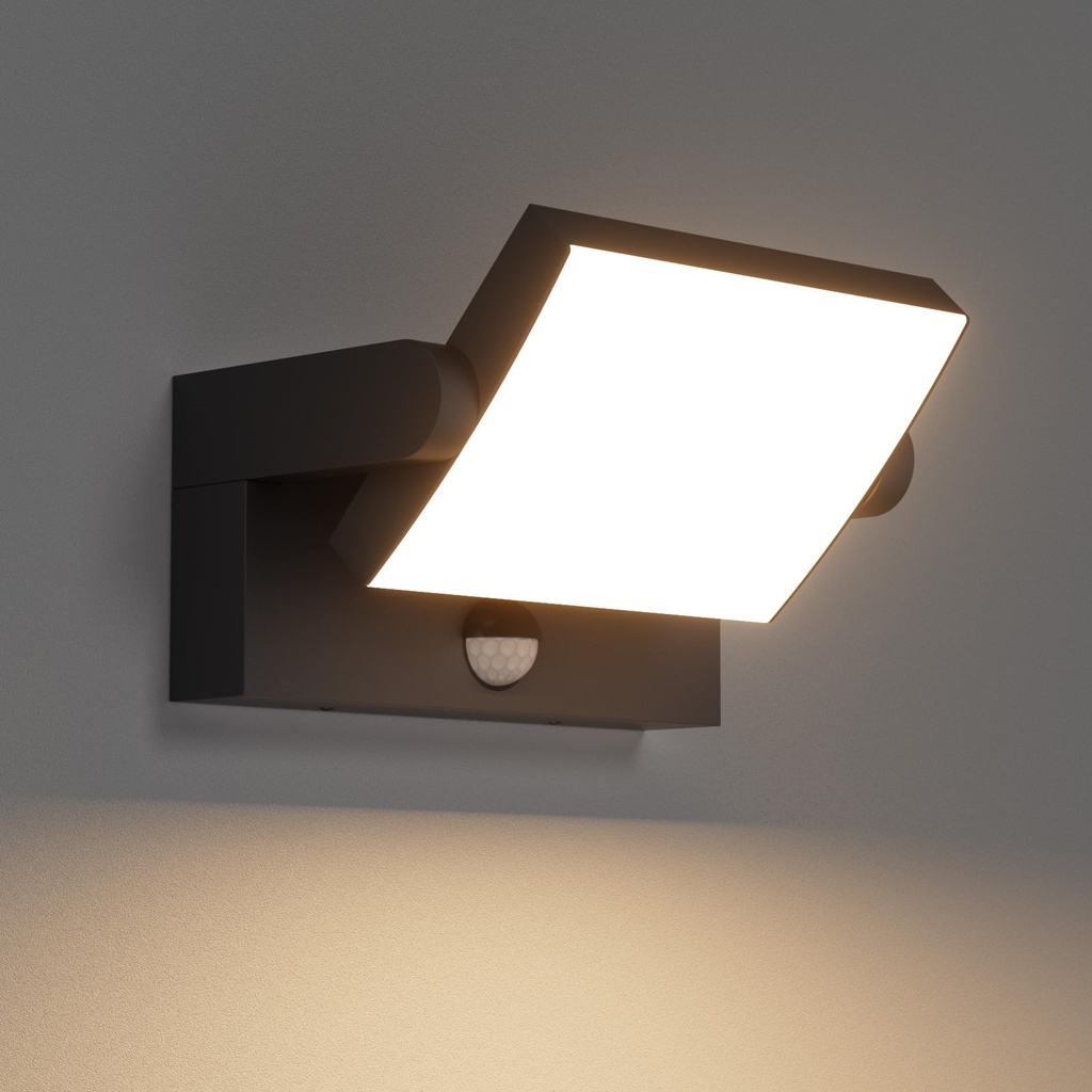 Klighten 24W Outdoor Wall Light with Motion Sensor, Waterproof IP65 Outside Lights with Sensor