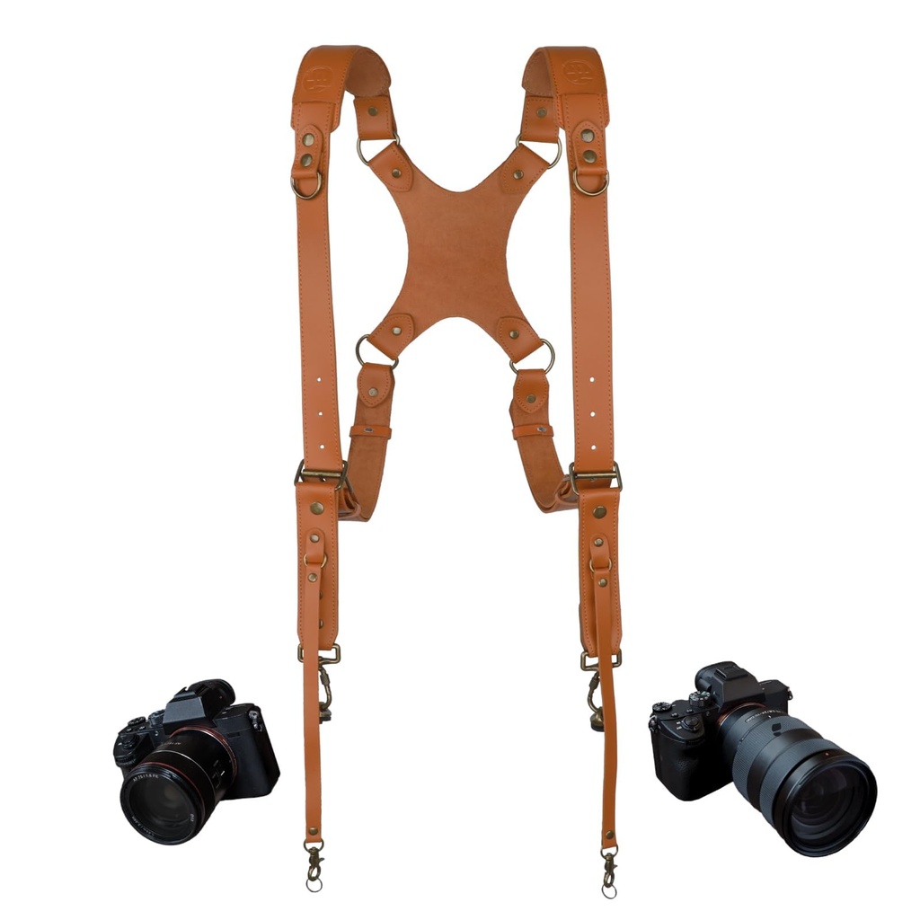 4J LEDR Dual Camera Harness,Leather Camera Strap for Two-Cameras,Camera Harness for Photogr