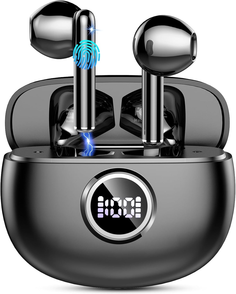 Wireless Earbuds, Bluetooth 5.3 Headphones 2024 Wireless Headphones with Deep Bass, New 