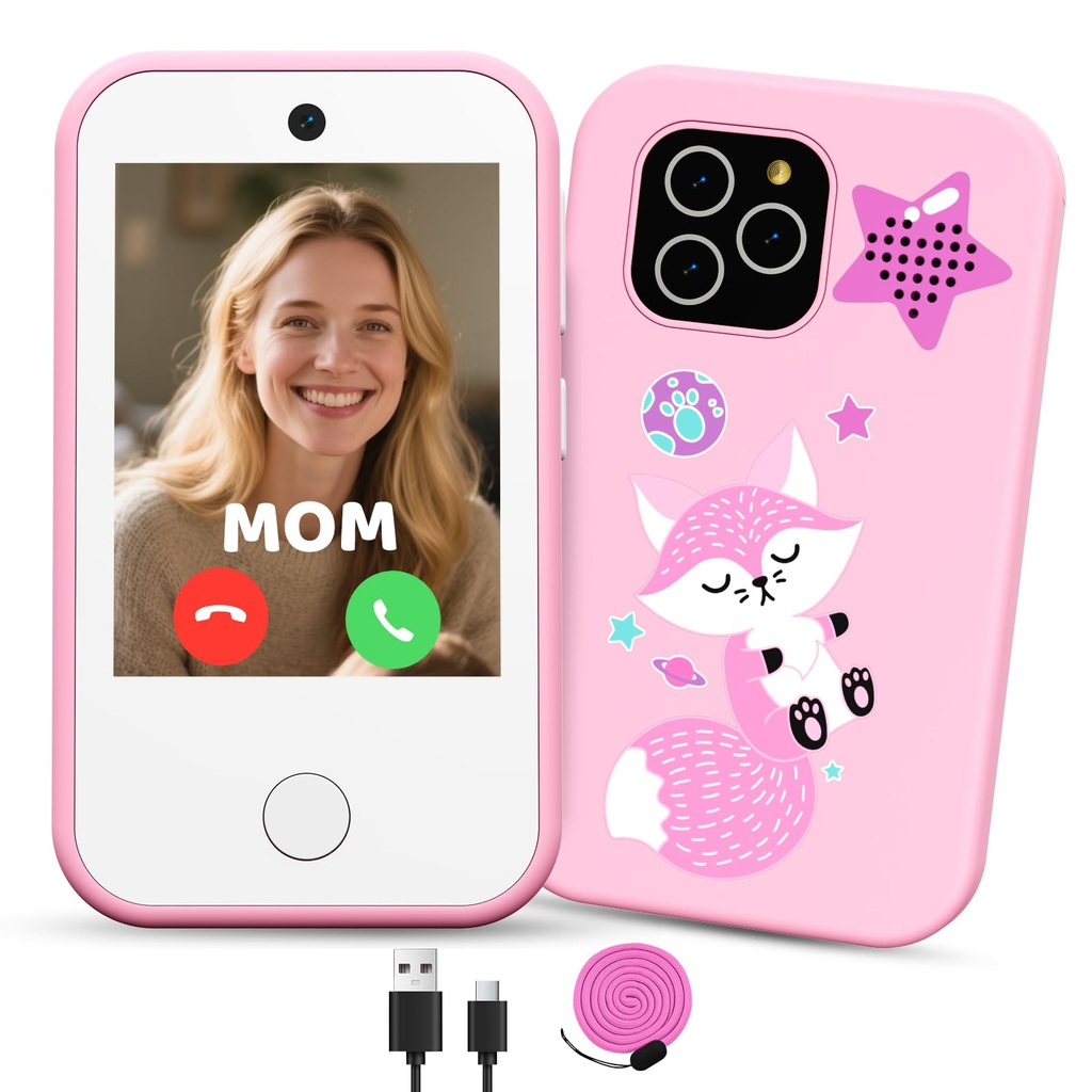 CHAKEYAKE Kids Phone, 4G Unlocked Kids Smart Phone with Dual Cameras, 2.8" HD Touchscreen,