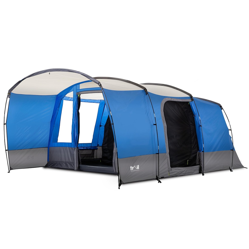 Trail Shilstone 5 Man Tent, Large Family Camping Tunnel Tent, 5000mm Waterproof, Dark Zone