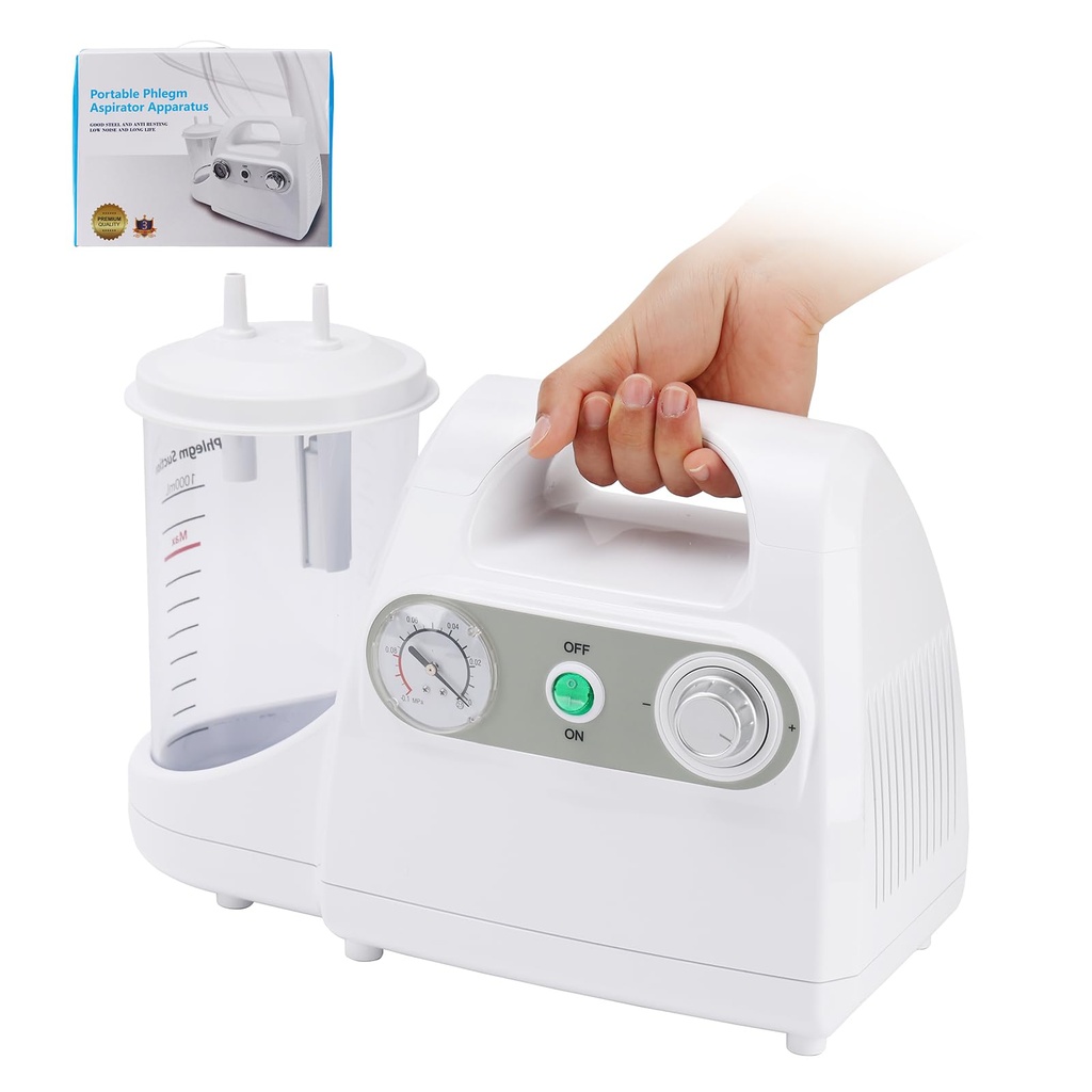 Portable Suction Machine, Medical Eletric Aspirator, Adjustable Negative Pressure Phlegm 