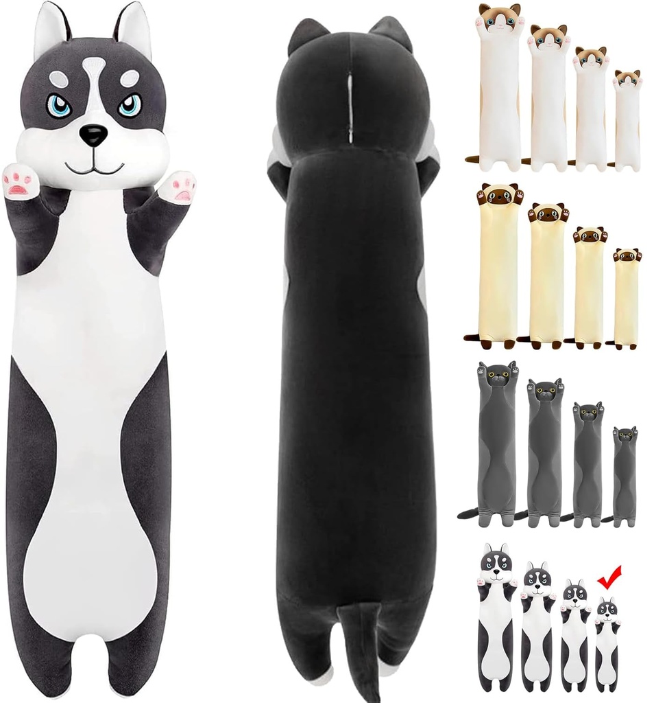 Mikytoper Long Dog Plush Pillow - Soft Husky Plushie Stuffed Animals Plushie Pillow Long Hu
