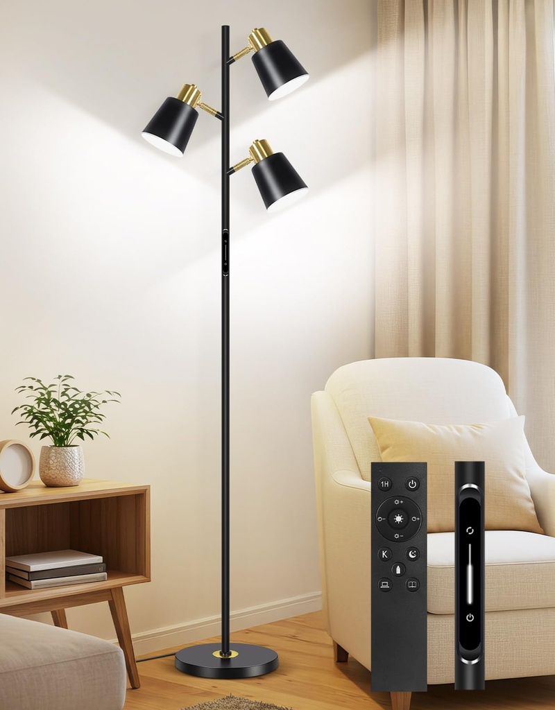 OUTON LED Tree Floor Lamp 36W, Dimmable Modern Floor Light with 4 Color Temperature, Remote