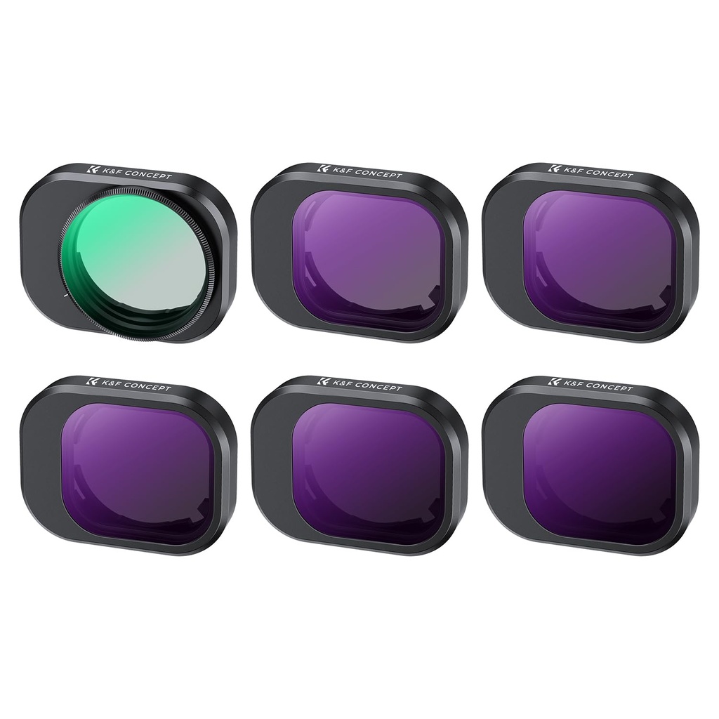 K&F Concept Filter Kit for DJI Mini 4 Pro, CPL ND8 ND16 ND32 ND64 ND128 Filters, Multi-coat