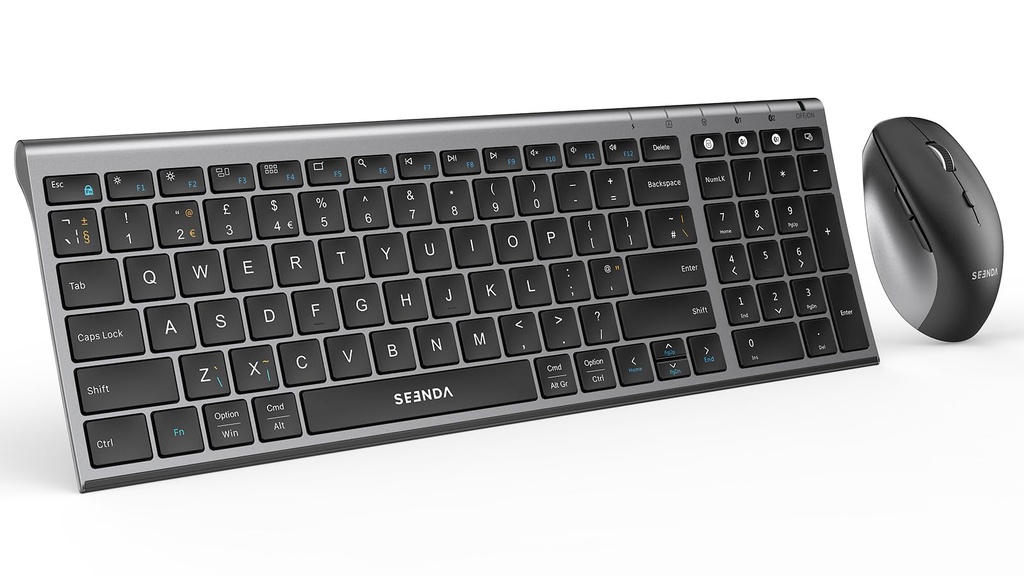 seenda Bluetooth Keyboard and Mouse, COE401 Wireless Rechargeable Keyboard and Mouse Set, M